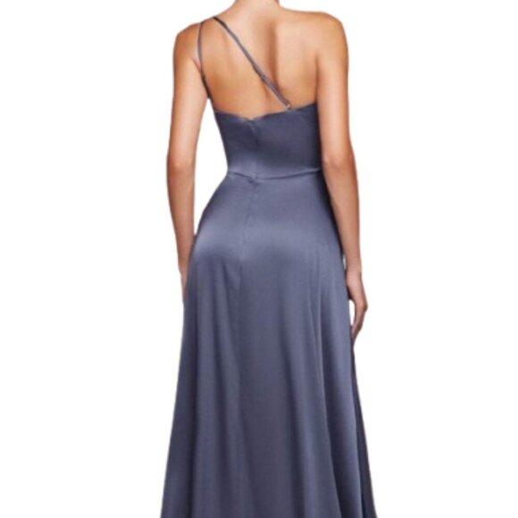 NWT Ladivine 7450 Soft satin Prom Dress French Navy Size 6 and 8 - Picture 3 of 6